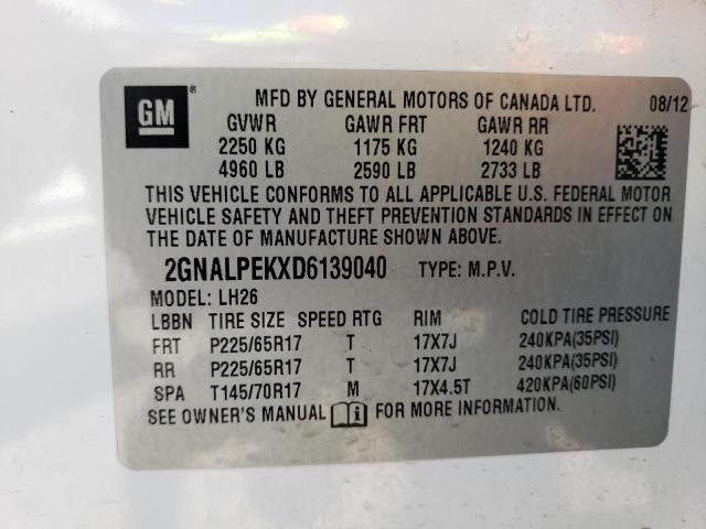 Photo 12 VIN: 2GNALPEKXD6139040 - CHEVROLET EQUINOX 