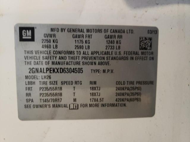 Photo 9 VIN: 2GNALPEKXD6304505 - CHEVROLET EQUINOX LT 