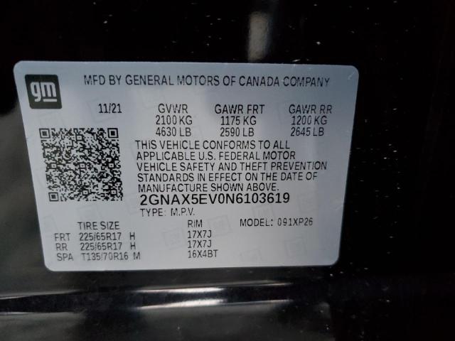 Photo 12 VIN: 2GNAX5EV0N6103619 - CHEVROLET EQUINOX LS 