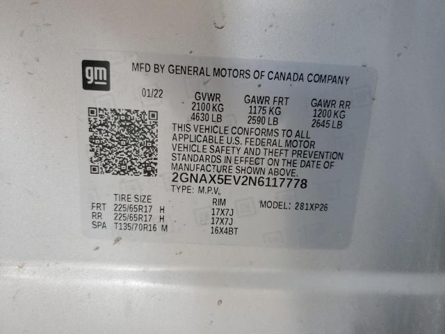 Photo 12 VIN: 2GNAX5EV2N6117778 - CHEVROLET EQUINOX 