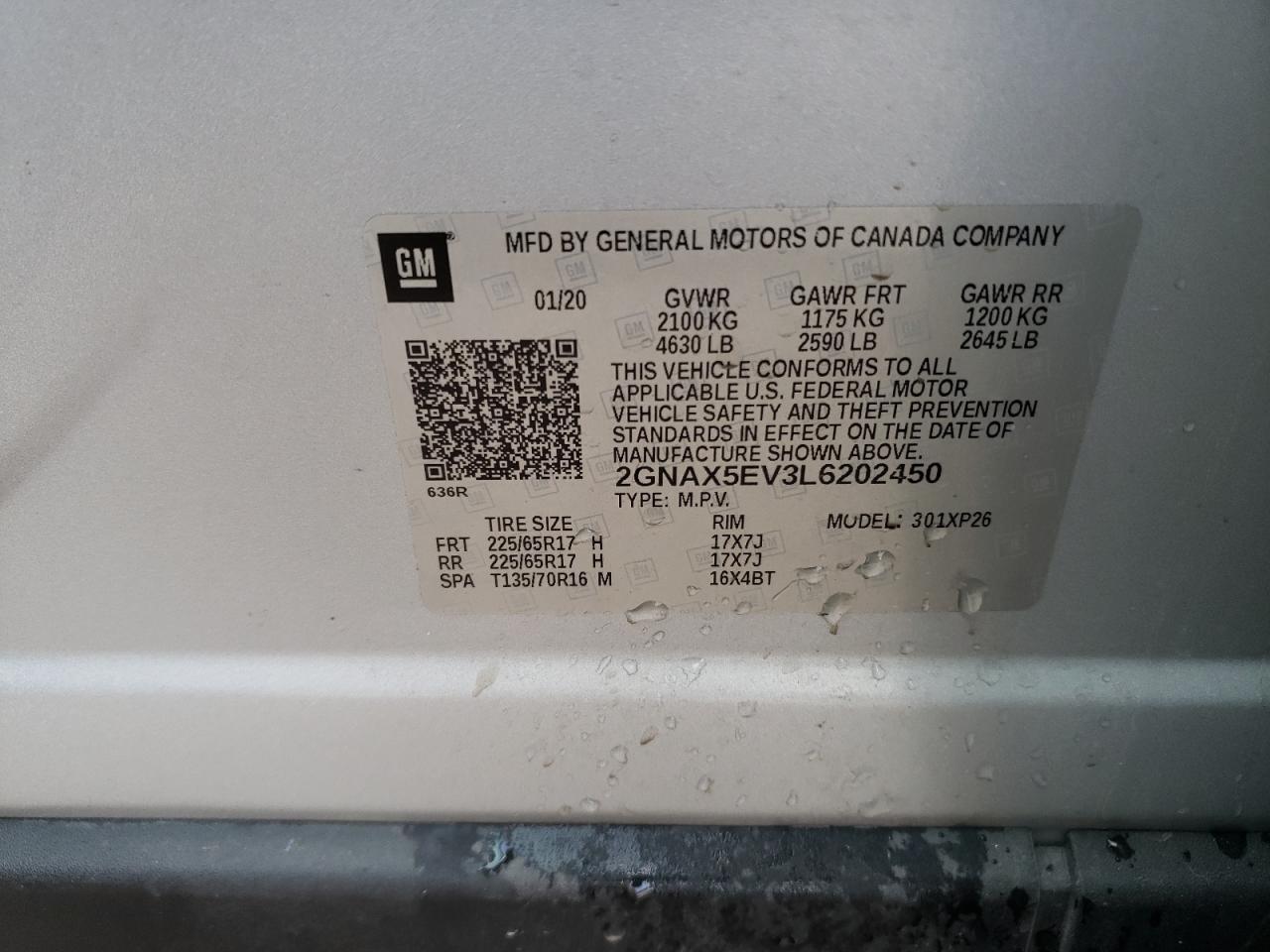 Photo 12 VIN: 2GNAX5EV3L6202450 - CHEVROLET EQUINOX 