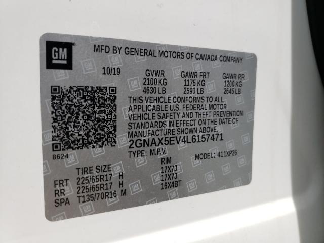 Photo 9 VIN: 2GNAX5EV4L6157471 - CHEVROLET EQUINOX 