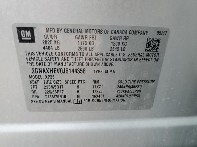 Photo 11 VIN: 2GNAXHEV0J6144358 - CHEVROLET EQUINOX LS 