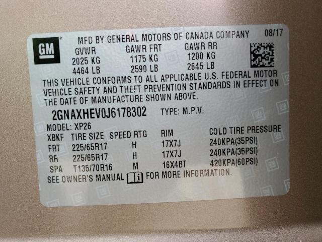 Photo 12 VIN: 2GNAXHEV0J6178302 - CHEVROLET EQUINOX 