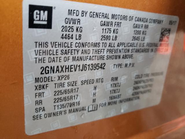 Photo 9 VIN: 2GNAXHEV1J6139542 - CHEVROLET EQUINOX LS 