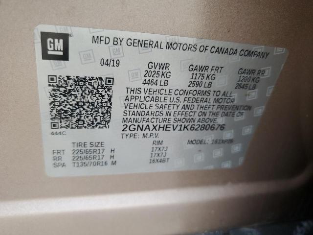 Photo 12 VIN: 2GNAXHEV1K6280676 - CHEVROLET EQUINOX LS 