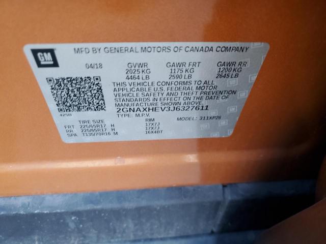 Photo 12 VIN: 2GNAXHEV3J6327611 - CHEVROLET EQUINOX LS 