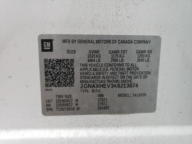 Photo 13 VIN: 2GNAXHEV3K6213674 - CHEVROLET EQUINOX LS 