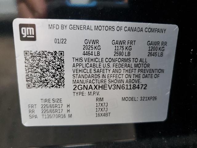 Photo 13 VIN: 2GNAXHEV3N6118472 - CHEVROLET EQUINOX 