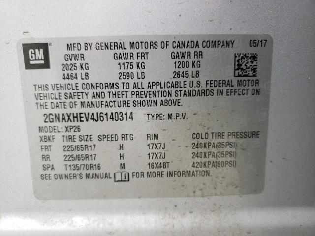 Photo 12 VIN: 2GNAXHEV4J6140314 - CHEVROLET EQUINOX 