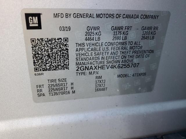 Photo 11 VIN: 2GNAXHEV4K6255707 - CHEVROLET EQUINOX 