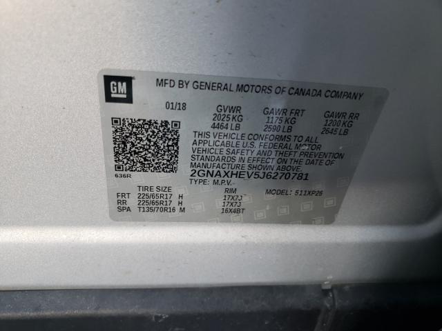 Photo 9 VIN: 2GNAXHEV5J6270781 - CHEVROLET EQUINOX LS 