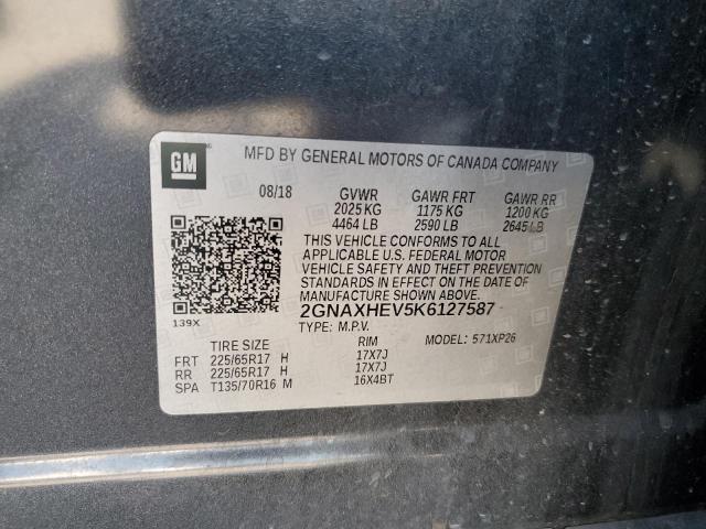 Photo 12 VIN: 2GNAXHEV5K6127587 - CHEVROLET EQUINOX LS 