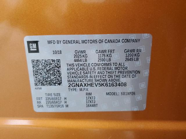 Photo 12 VIN: 2GNAXHEV5K6163408 - CHEVROLET EQUINOX 