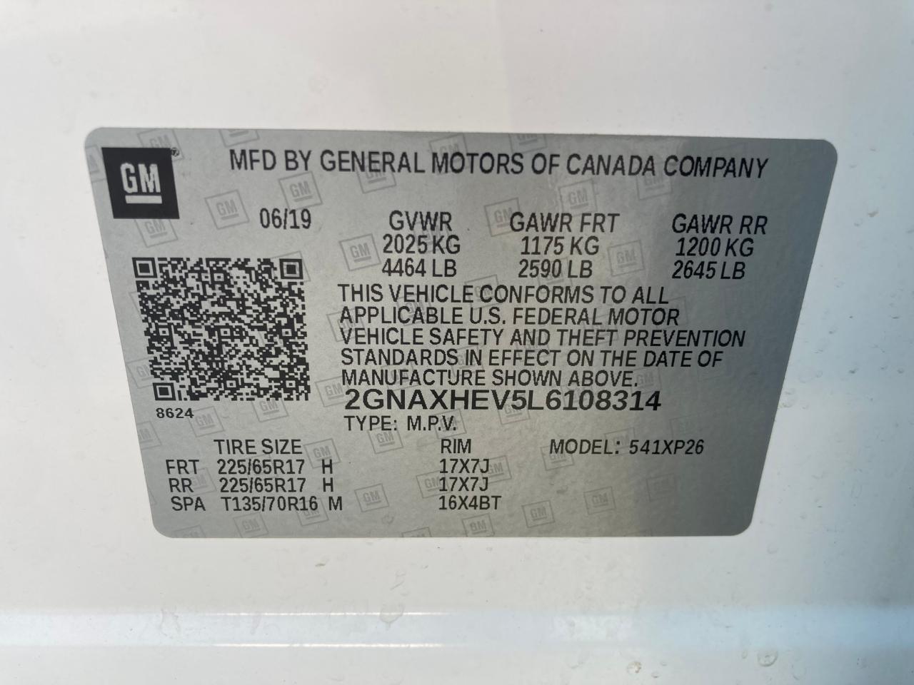 Photo 12 VIN: 2GNAXHEV5L6108314 - CHEVROLET EQUINOX 