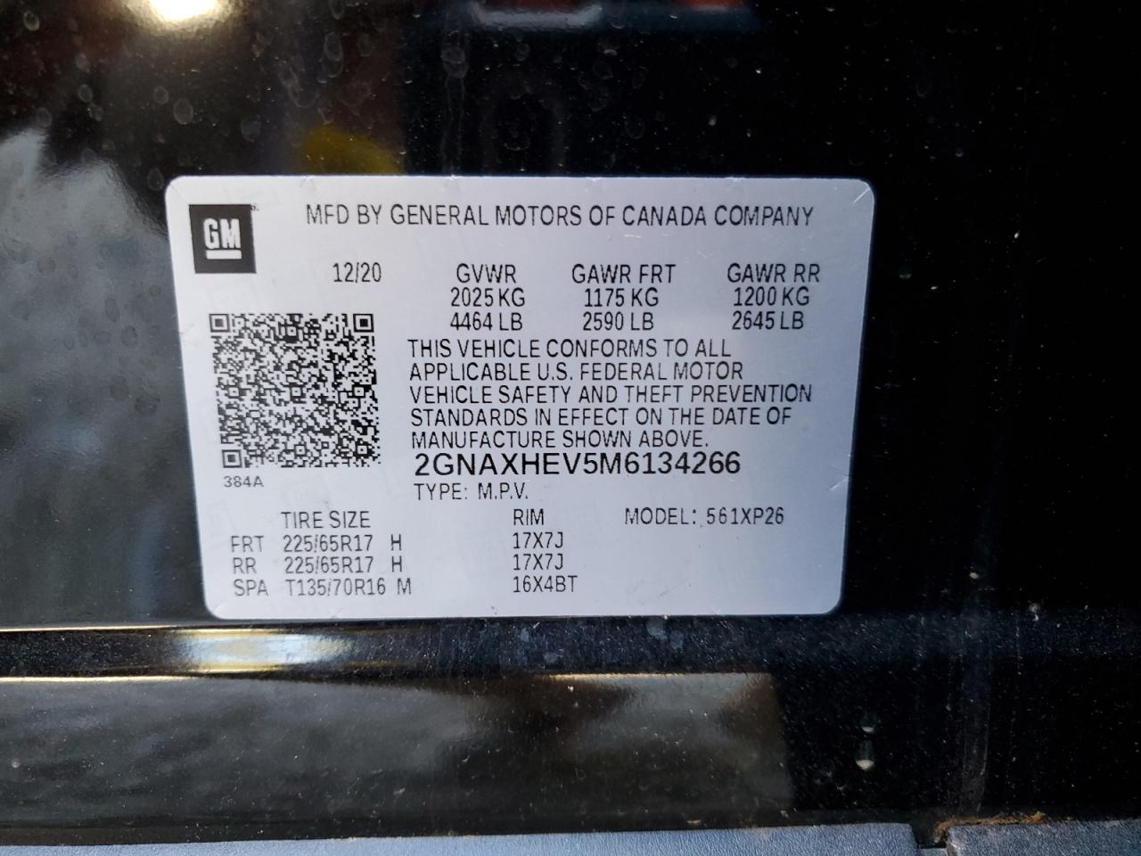 Photo 11 VIN: 2GNAXHEV5M6134266 - CHEVROLET EQUINOX 