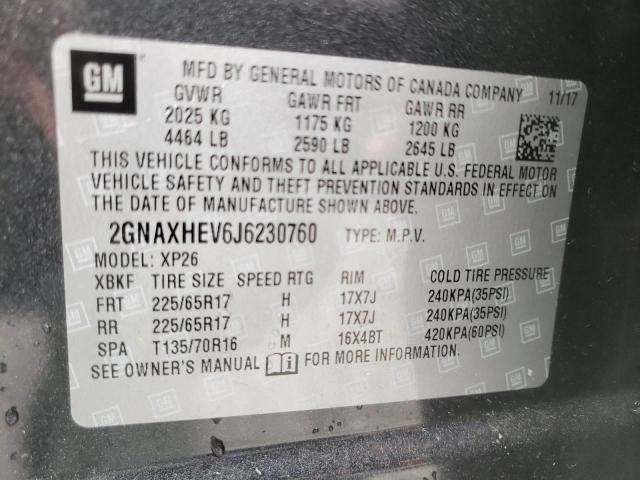 Photo 9 VIN: 2GNAXHEV6J6230760 - CHEVROLET EQUINOX LS 