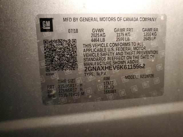 Photo 13 VIN: 2GNAXHEV6K6115982 - CHEVROLET EQUINOX LS 