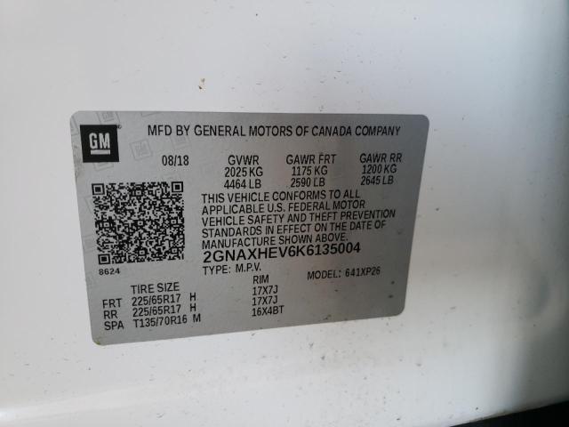 Photo 9 VIN: 2GNAXHEV6K6135004 - CHEVROLET EQUINOX LS 