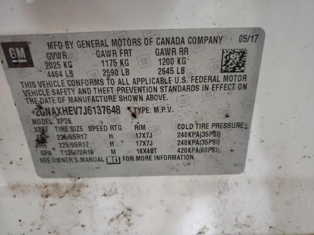 Photo 11 VIN: 2GNAXHEV7J6137648 - CHEVROLET EQUINOX LS 