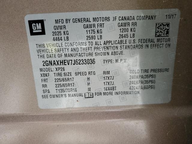 Photo 13 VIN: 2GNAXHEV7J6233036 - CHEVROLET EQUINOX 