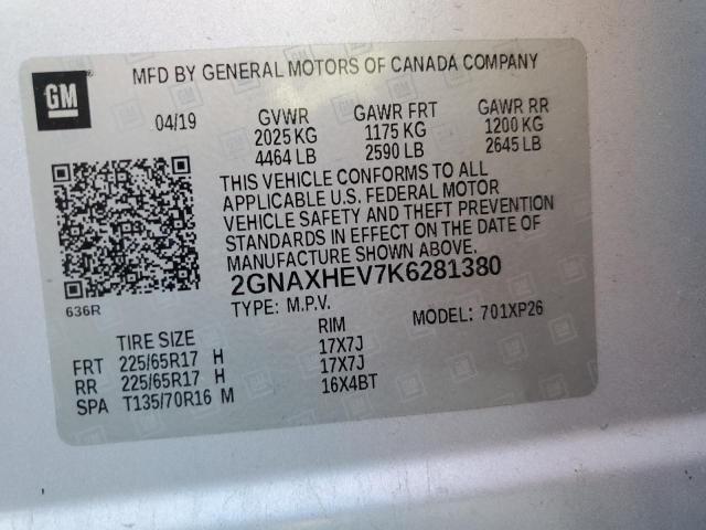 Photo 11 VIN: 2GNAXHEV7K6281380 - CHEVROLET EQUINOX 