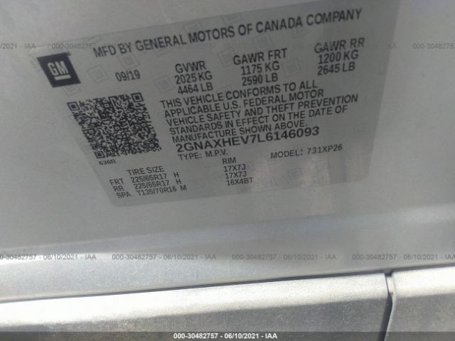 Photo 8 VIN: 2GNAXHEV7L6146093 - CHEVROLET EQUINOX 