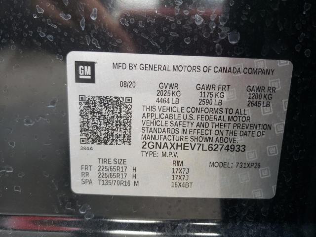 Photo 9 VIN: 2GNAXHEV7L6274933 - CHEVROLET EQUINOX LS 