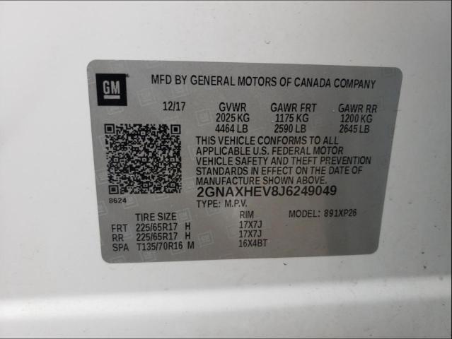 Photo 9 VIN: 2GNAXHEV8J6249049 - CHEVROLET EQUINOX LS 