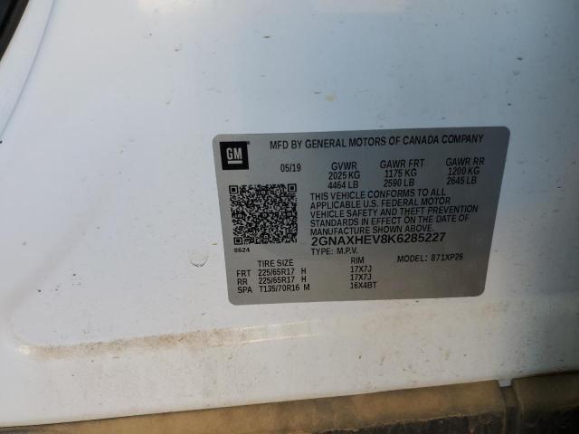 Photo 9 VIN: 2GNAXHEV8K6285227 - CHEVROLET EQUINOX LS 