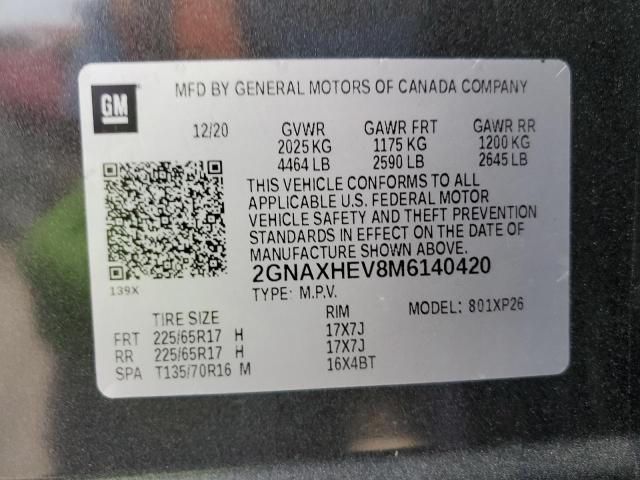 Photo 9 VIN: 2GNAXHEV8M6140420 - CHEVROLET EQUINOX LS 