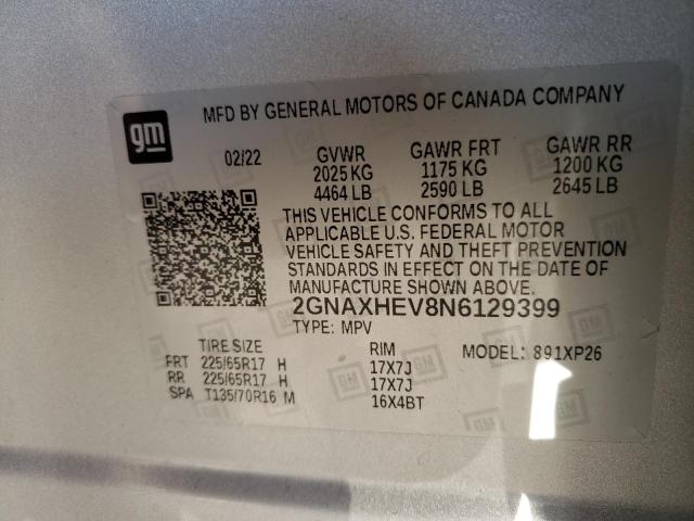 Photo 12 VIN: 2GNAXHEV8N6129399 - CHEVROLET EQUINOX 