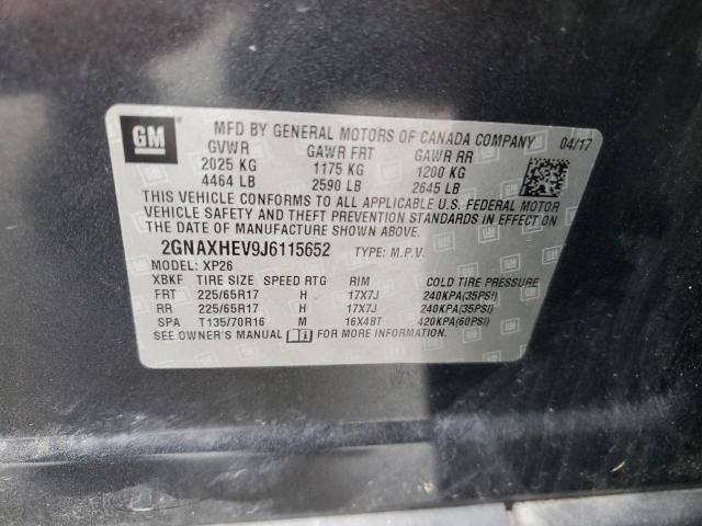 Photo 12 VIN: 2GNAXHEV9J6115652 - CHEVROLET EQUINOX LS 