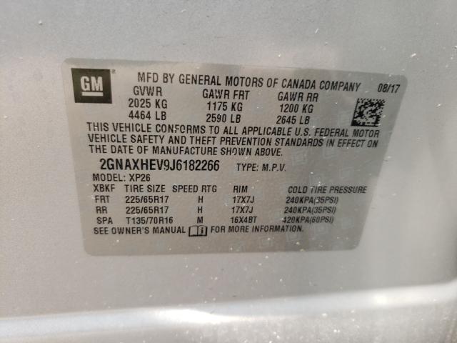 Photo 9 VIN: 2GNAXHEV9J6182266 - CHEVROLET EQUINOX LS 