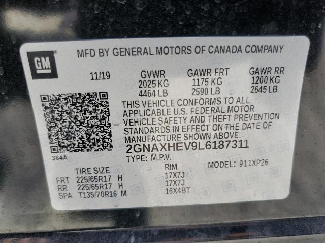 Photo 13 VIN: 2GNAXHEV9L6187311 - CHEVROLET EQUINOX LS 