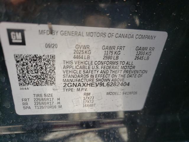 Photo 9 VIN: 2GNAXHEV9L6282404 - CHEVROLET EQUINOX LS 