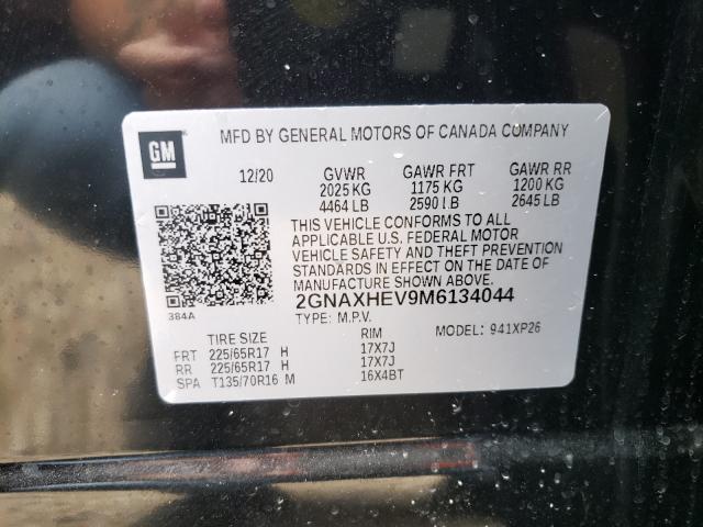 Photo 9 VIN: 2GNAXHEV9M6134044 - CHEVROLET EQUINOX LS 