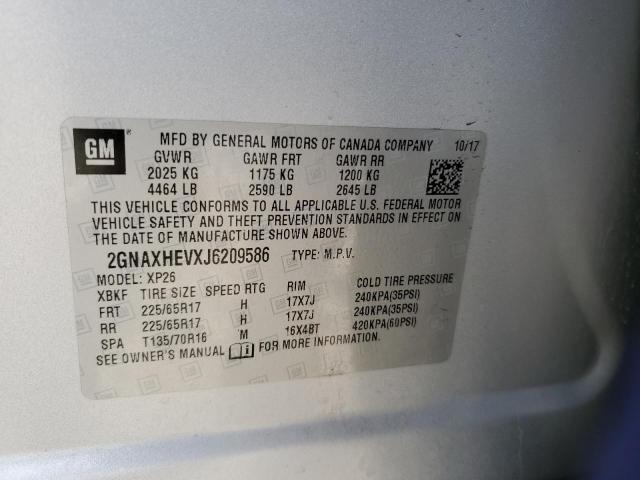 Photo 12 VIN: 2GNAXHEVXJ6209586 - CHEVROLET EQUINOX LS 