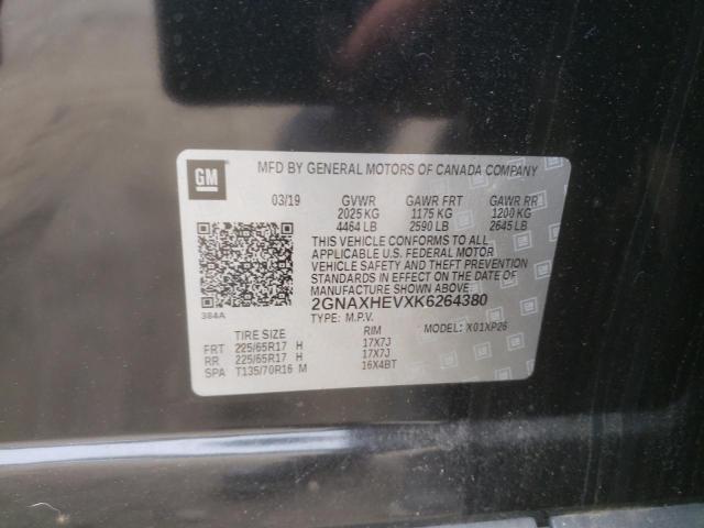 Photo 11 VIN: 2GNAXHEVXK6264380 - CHEVROLET EQUINOX LS 