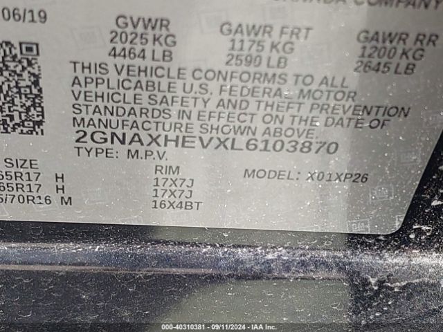 Photo 8 VIN: 2GNAXHEVXL6103870 - CHEVROLET EQUINOX 