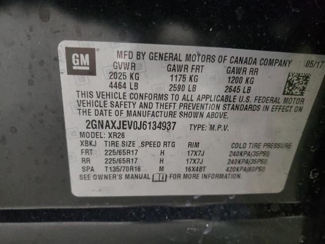 Photo 9 VIN: 2GNAXJEV0J6134937 - CHEVROLET EQUINOX LT 