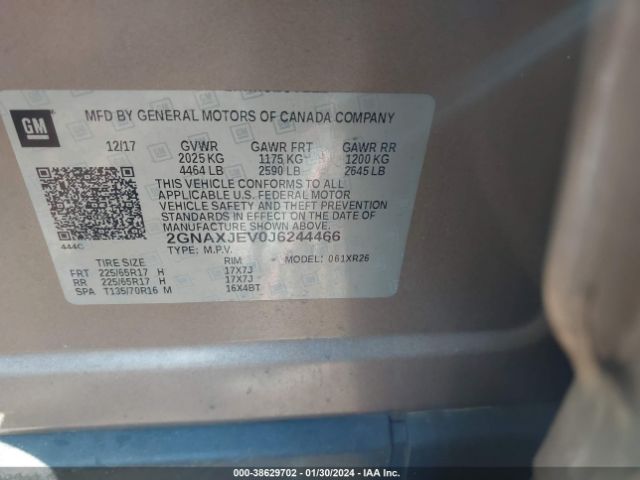 Photo 8 VIN: 2GNAXJEV0J6244466 - CHEVROLET EQUINOX 