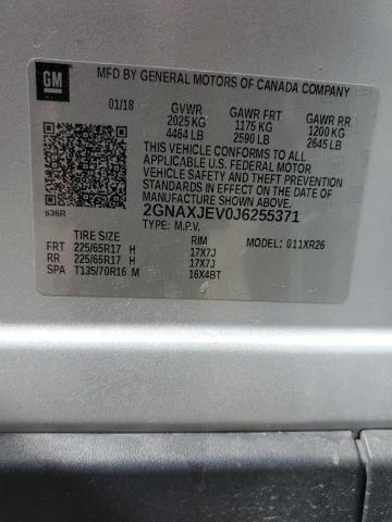 Photo 12 VIN: 2GNAXJEV0J6255371 - CHEVROLET EQUINOX LT 