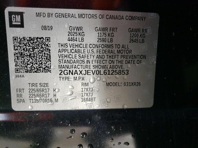 Photo 12 VIN: 2GNAXJEV0L6125853 - CHEVROLET EQUINOX LT 