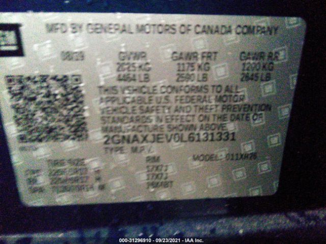 Photo 8 VIN: 2GNAXJEV0L6131331 - CHEVROLET EQUINOX 