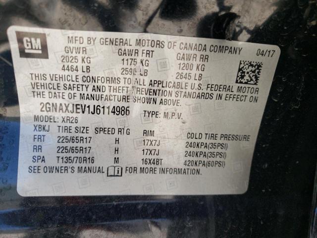 Photo 9 VIN: 2GNAXJEV1J6114986 - CHEVROLET EQUINOX LT 