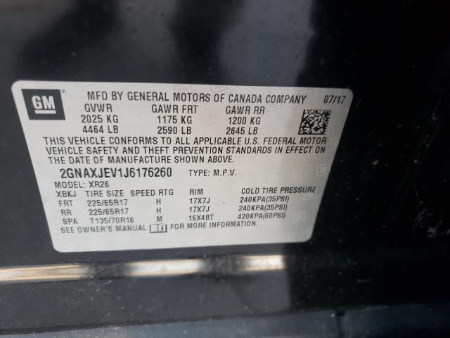 Photo 9 VIN: 2GNAXJEV1J6176260 - CHEVROLET EQUINOX LT 