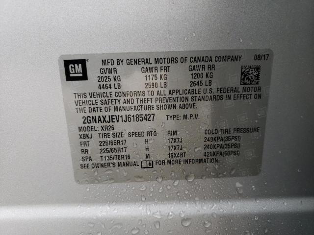 Photo 12 VIN: 2GNAXJEV1J6185427 - CHEVROLET EQUINOX LT 