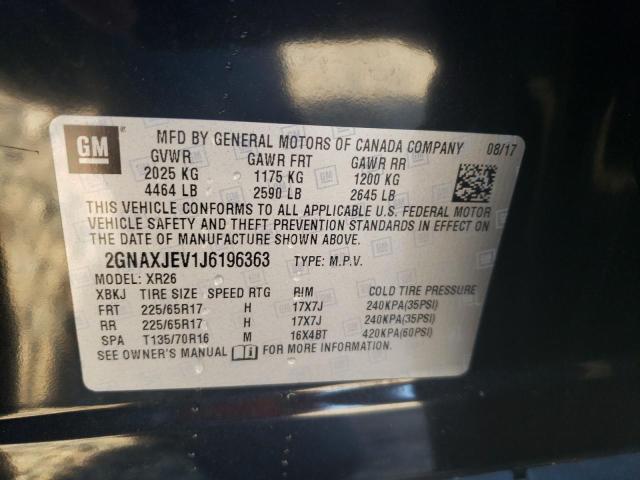 Photo 11 VIN: 2GNAXJEV1J6196363 - CHEVROLET EQUINOX LT 