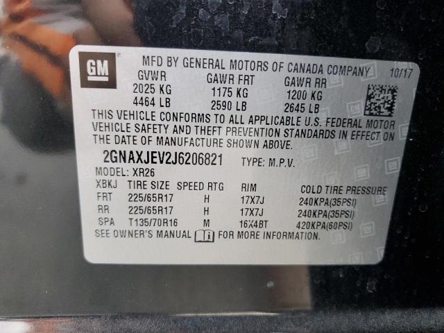 Photo 13 VIN: 2GNAXJEV2J6206821 - CHEVROLET EQUINOX LT 